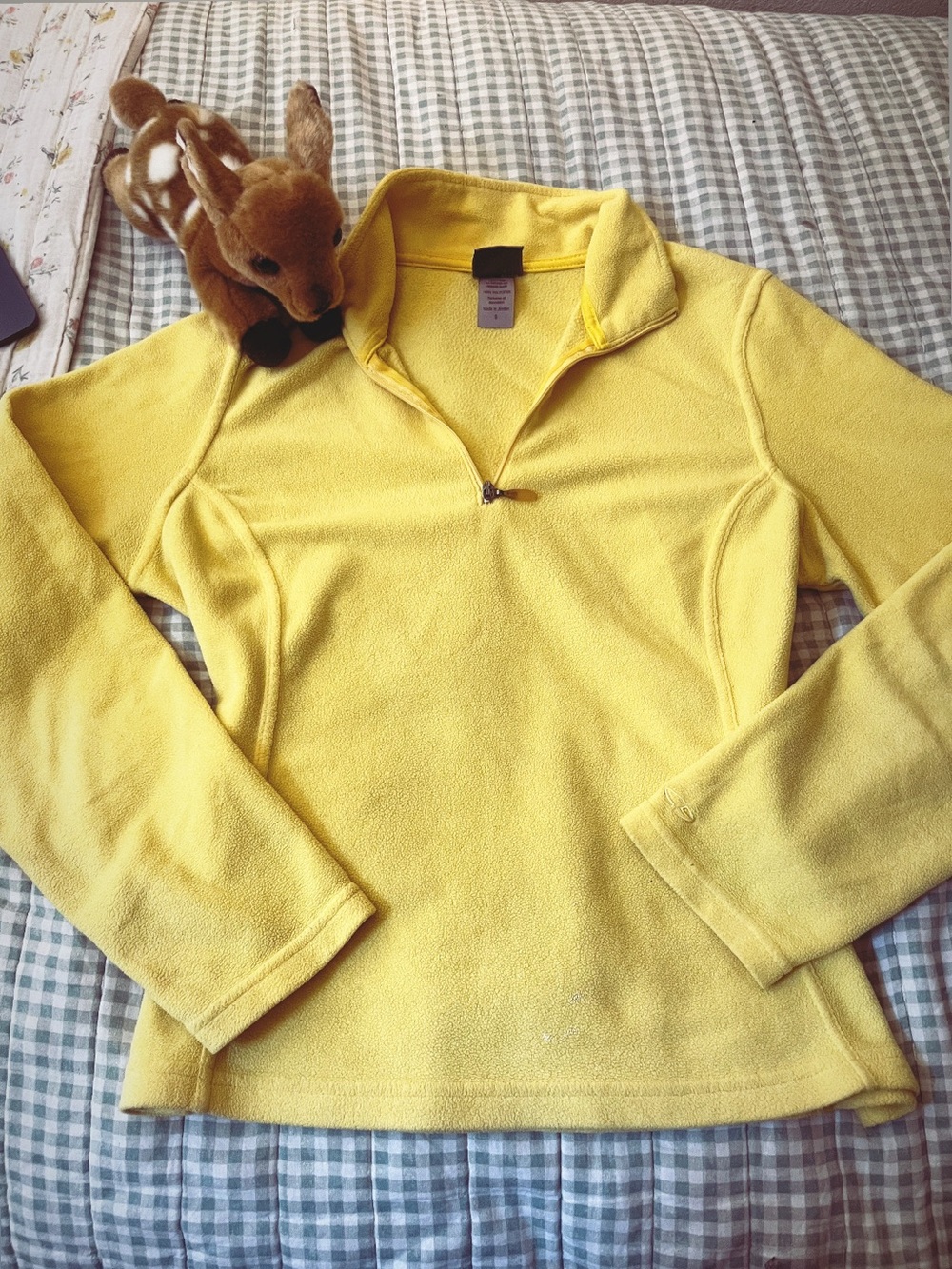 Champion Women's Bright Yellow Quarter-Zip Fleece Pullover